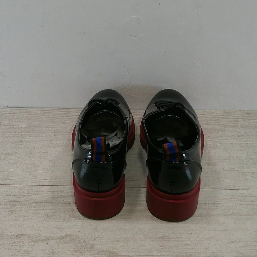 Mix No. 6 Gustava Classic Black Patent Leather Oxford Derby Lug-sole Size 7M